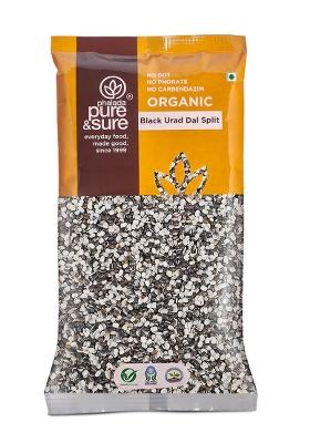 Phalada Pure & Sure Organic Black Urad Split – Premium Kali Urad Dal Chilka | 500 gm