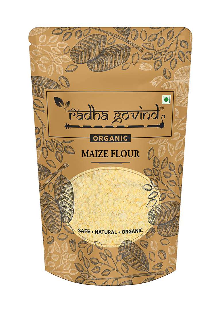 Radha Govind Organic Cornflour / Maize Flour – Certified Organic Makke Ka Aata | 1000 Gram - Indya