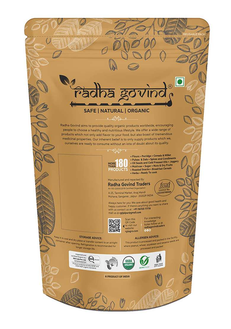Radha Govind Organic Cornflour / Maize Flour – Certified Organic Makke Ka Aata | 1000 Gram - Indya