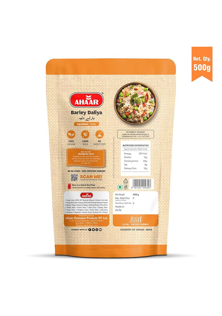 Ahaar Barley Daliya | Jau Ka Daliya (500 gm)