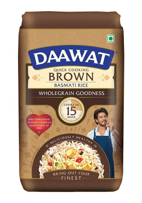 Daawat Brown Basmati Rice, 1kg, Poly Pouch