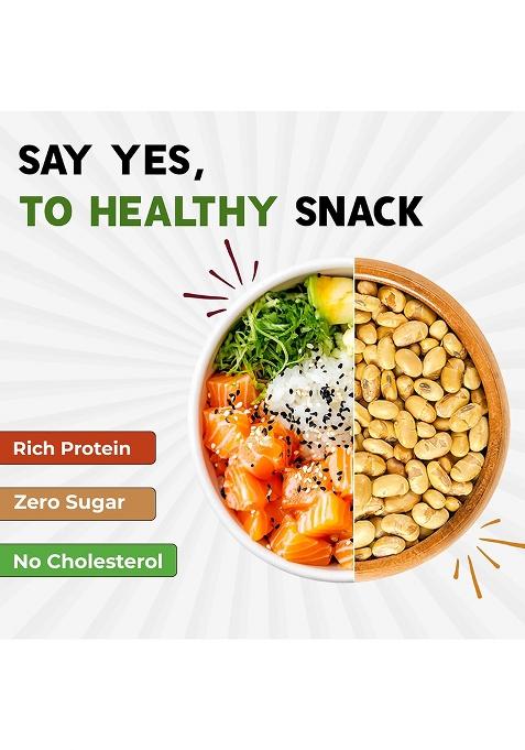 Kikaz Roasted Soyabean – High-Protein Roasted Soya Nuts | 800g (4 x 200g)