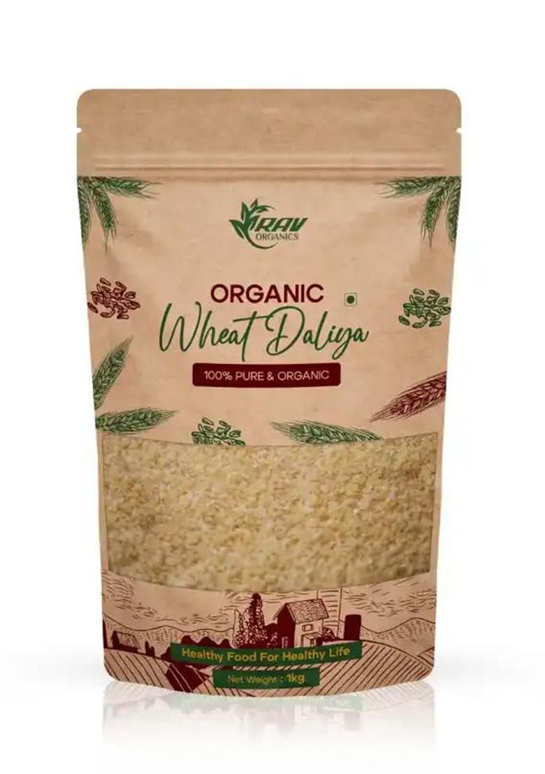 Rav Organics Wheat Daliya – Fibre & Protein-Rich Cracked Wheat | 1Kg