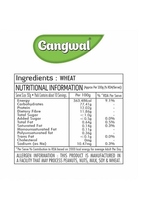 Gangwal Dalia – Crushed Wheat High-Fibre Breakfast Cereal | 500g