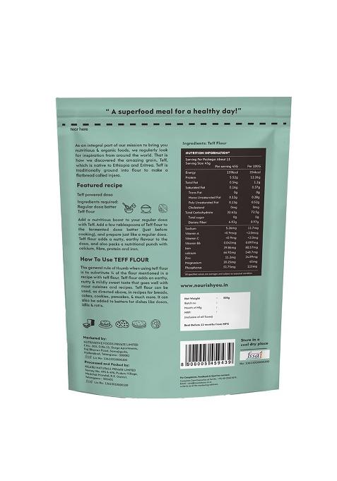 Nourish You Teff Flour – Gluten-Free Whole Grain Flour | 500 G