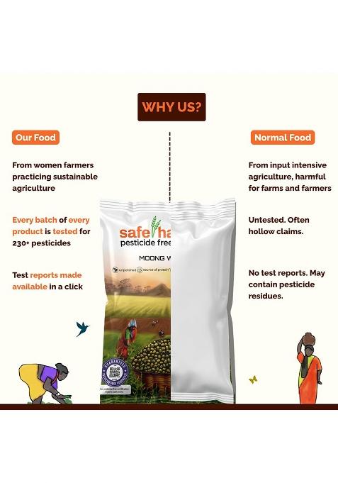 Safe Harvest Moong Green Whole – Premium Unpolished Moong Dal | 500g