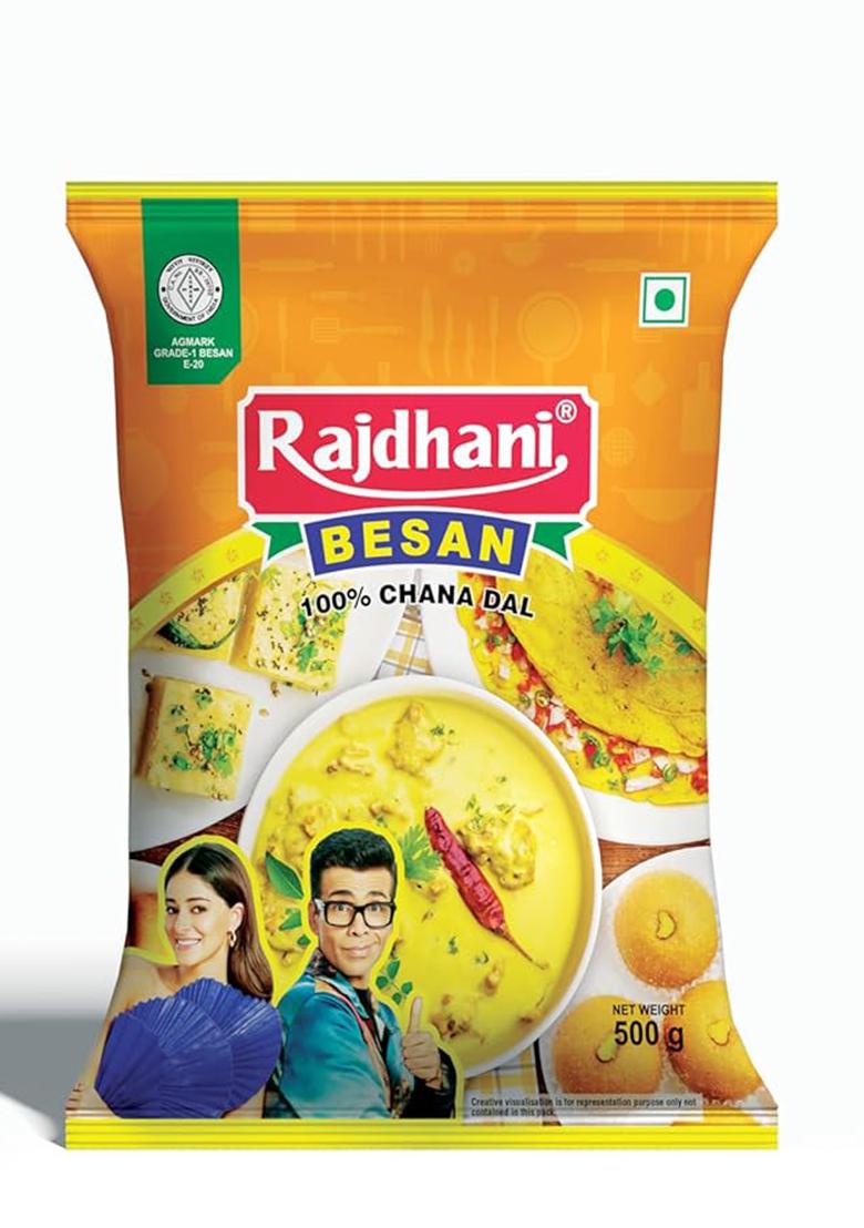 Rajdhani Organic Besan Flour – Pure Chana Dal Besan | 500g