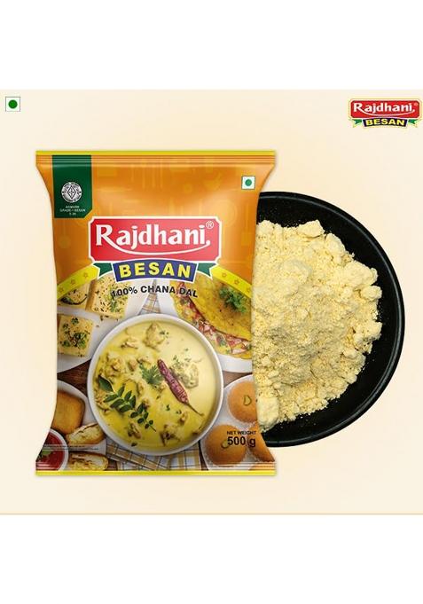 Rajdhani Organic Besan Flour – Pure Chana Dal Besan | 500g
