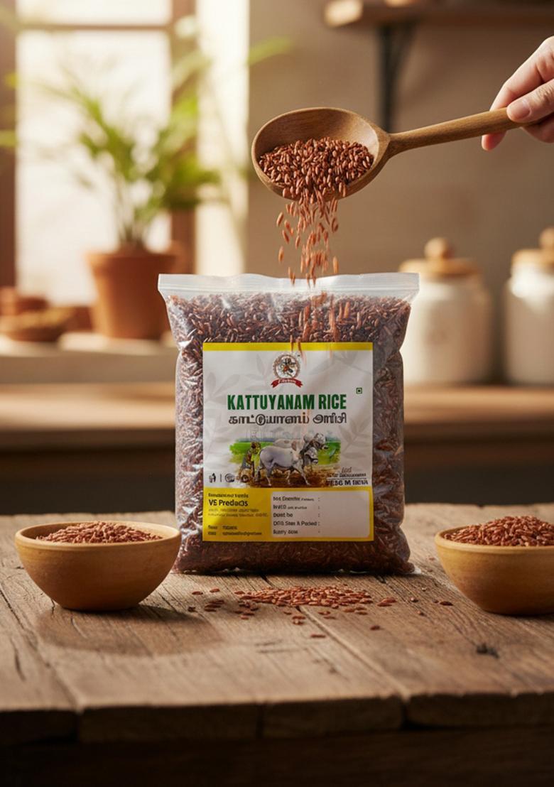 Vs Products Kattuyanam Red Rice – Hand-Pounded Traditional Red Rice | 1Kg