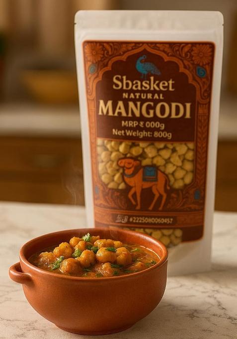 Sbasket Naturals Rajasthani Mangodi – Traditional Moong Dal Wadi | 800G