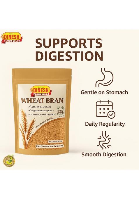 Dinesh Flour Mills Wheat Bran – Pure High-Fibre Wheat Bran | 250 Gms