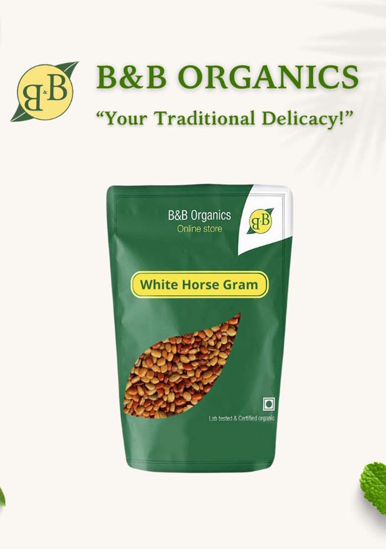B&B Organics White Horse Gram – Traditional Vellai Kollu Paruppu | 1kg - Indya