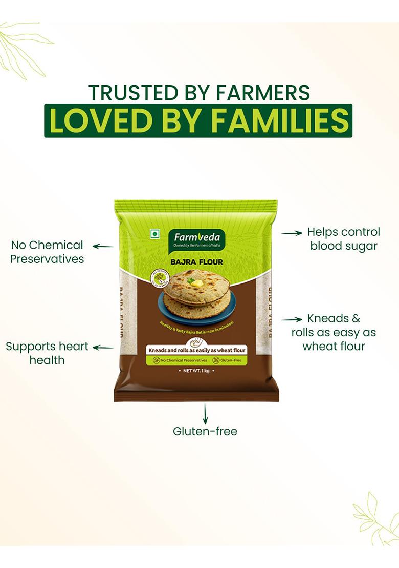 Farm Veda Bajra Flour – Natural Pearl Millet Atta | 1kg