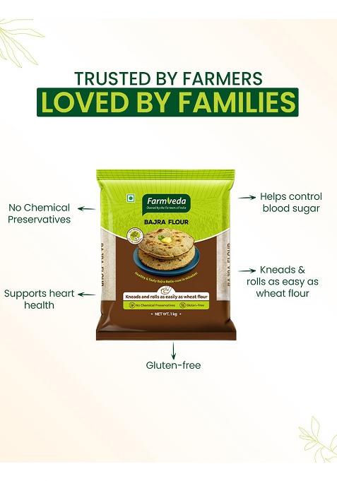 Farm Veda Bajra Flour – Natural Pearl Millet Atta | 1kg