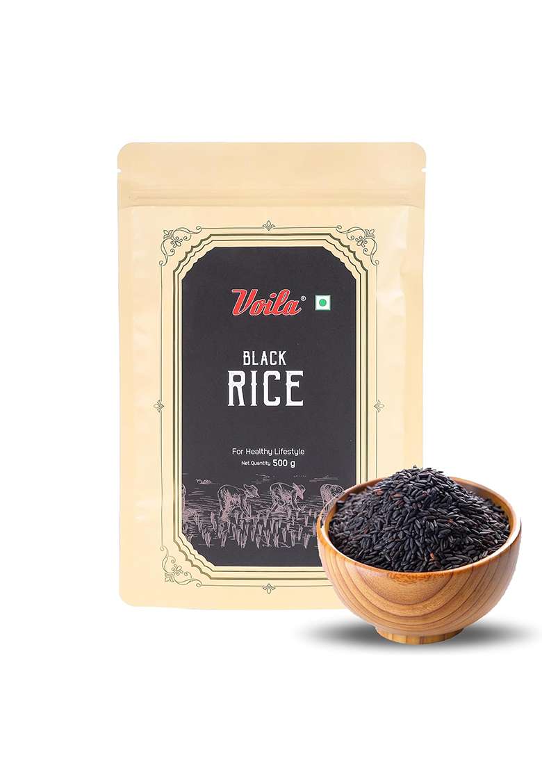 Voila Black Rice – Organics Kavuni Forbidden Rice | 500 gm - Indya