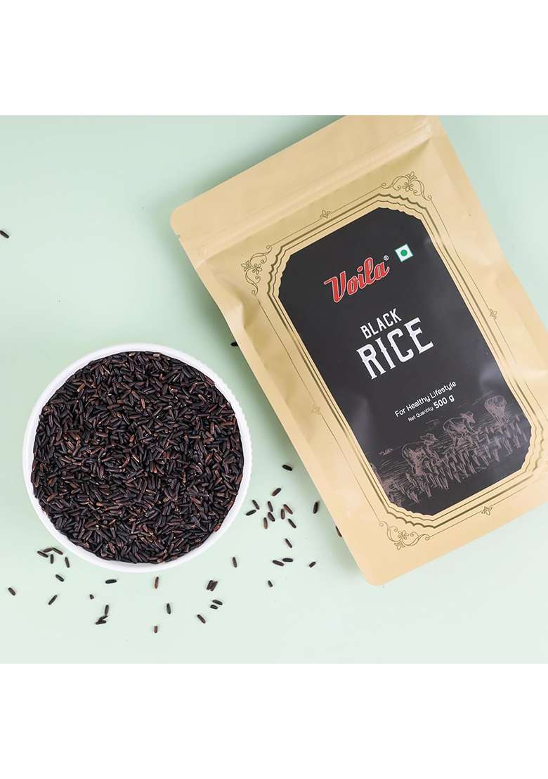 Voila Black Rice – Organics Kavuni Forbidden Rice | 500 gm - Indya