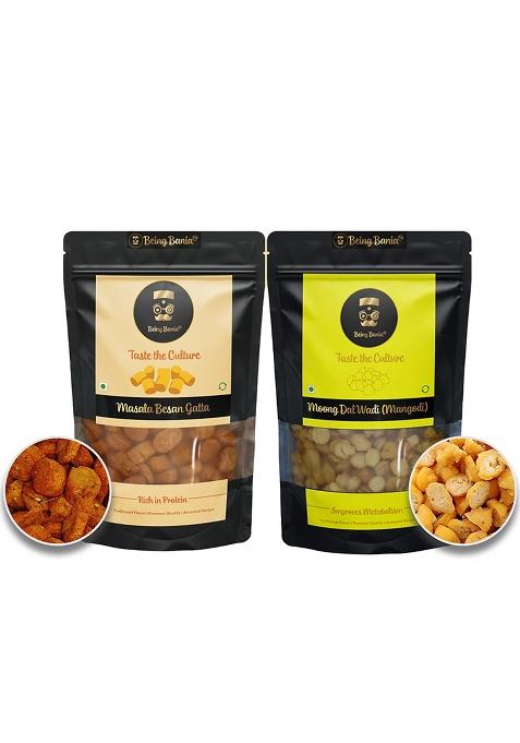 Being Bania Besan Gatta & Moong Dal Mangodi – Rajasthani Handmade Combo | 250g + 250g
