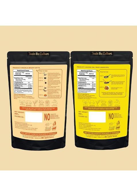 Being Bania Besan Gatta & Moong Dal Mangodi – Rajasthani Handmade Combo | 250g + 250g