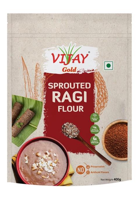 Vijay Gold Ragi Sprouted Flour – Sprouted Finger Millet Powder | 400 GM