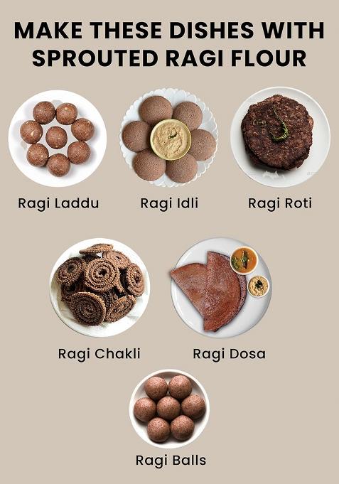 Vijay Gold Ragi Sprouted Flour – Sprouted Finger Millet Powder | 400 GM