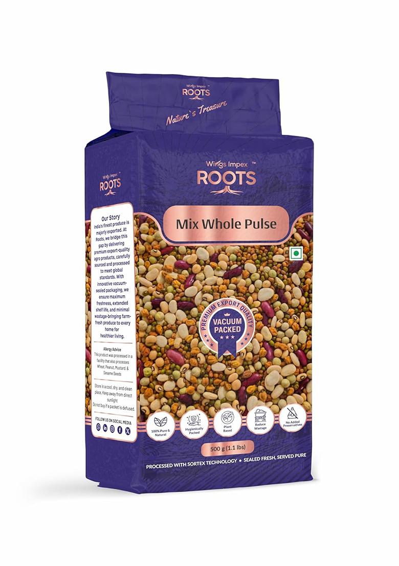 Wings Impex Roots Roots Mix Whole Pulses – Premium Unpolished Lentil Blend | 500 g