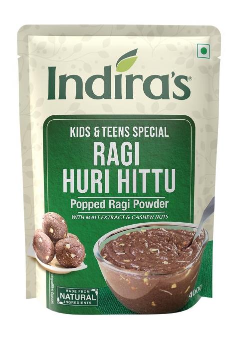 Indira’s Ragi Huri Hittu – Popped Ragi Flour Mix for Teens & Kids | 400g