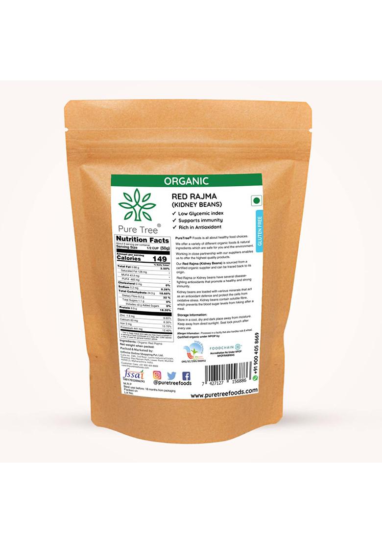 Pure Tree Organic Red Rajma – Red Kidney Beans 850g
