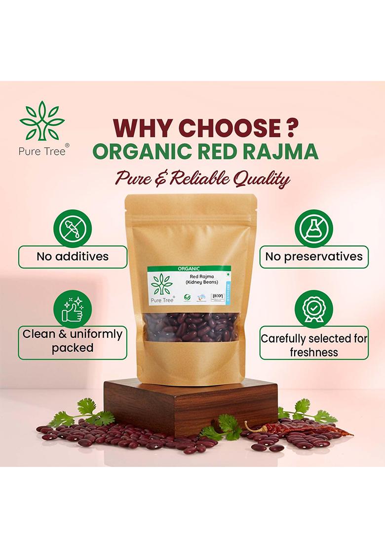 Pure Tree Organic Red Rajma – Red Kidney Beans 850g