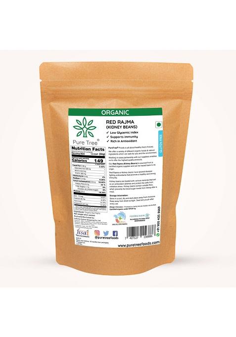 Pure Tree Organic Red Rajma – Red Kidney Beans 850g