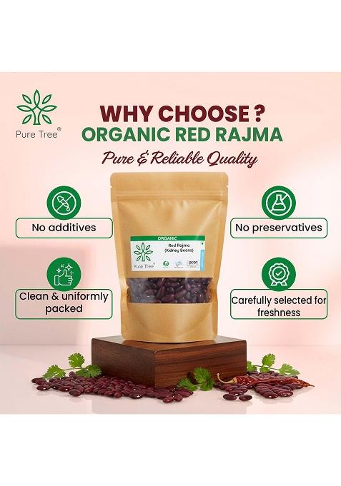 Pure Tree Organic Red Rajma – Red Kidney Beans 850g