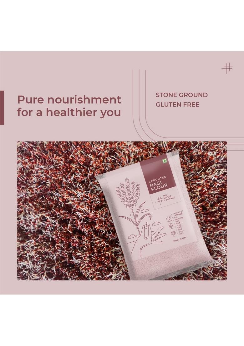 The Millet Company Sprouted Ragi Flour, No added Sugar, Stone-ground (250)