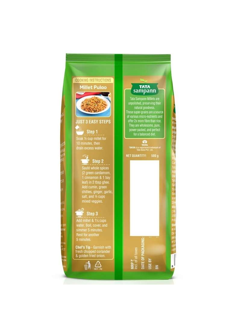 Tata Sampann Unpolished Kodo Millet Healthy Whole Millet 500 G - Indya