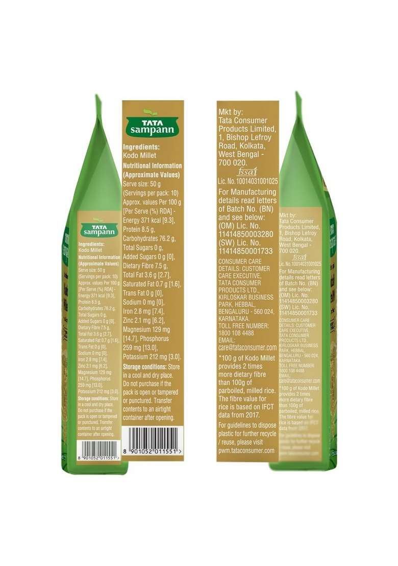 Tata Sampann Unpolished Kodo Millet Healthy Whole Millet 500 G - Indya