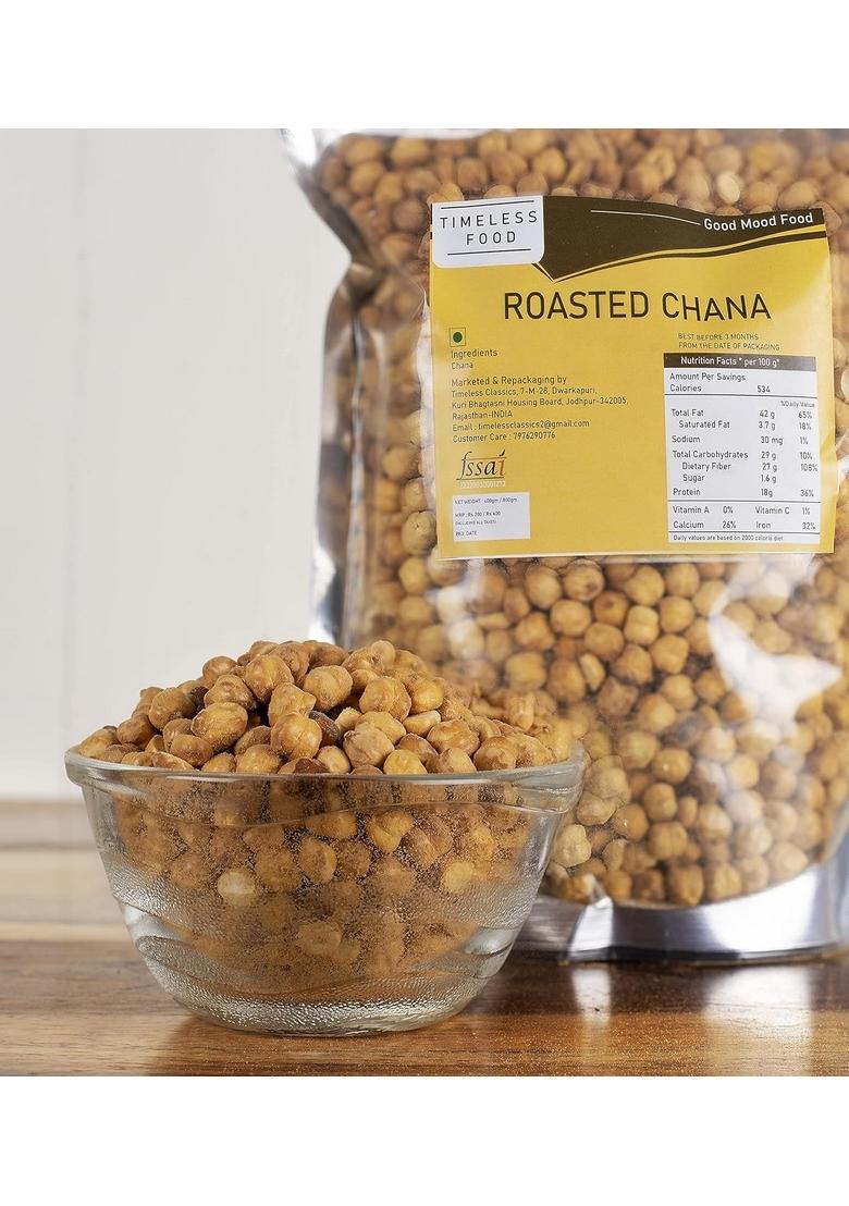 Timeless Food Roasted Chana Without Skin – Healthy Crunchy Bhuna Chana | 400g