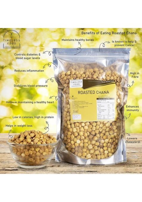 Timeless Food Roasted Chana Without Skin – Healthy Crunchy Bhuna Chana | 400g