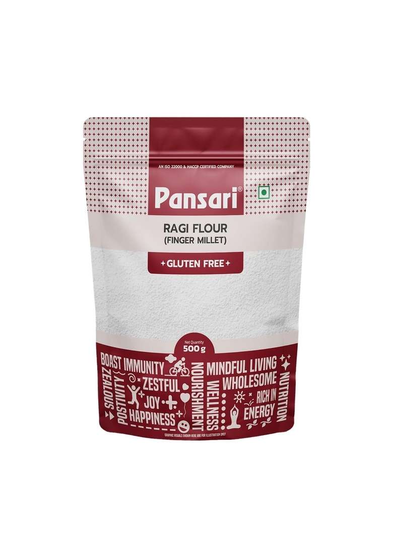 Pansari Natural Ragi Atta – Gluten-Free Ragi Flour | 500gm - Indya