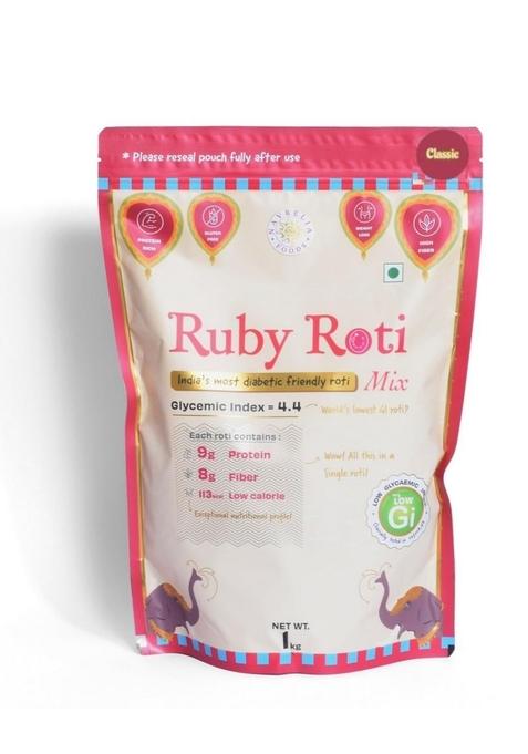 Ruby Roti Classic Diabetic Atta – Low GI High-Fibre Roti Mix | 1kg