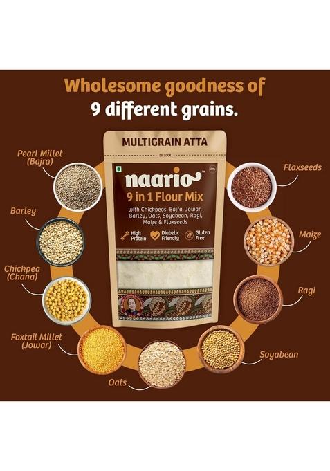 Naario Multigrain Atta – Low GI High-Fibre Flour Mix | 250 gram