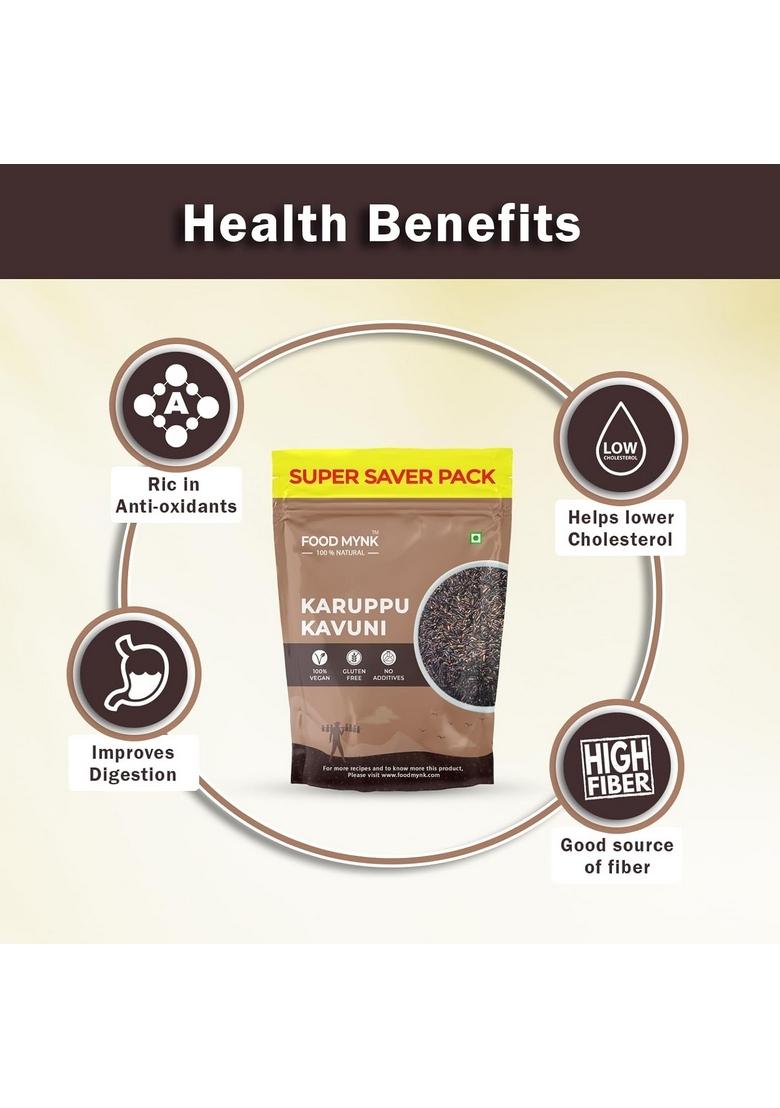 Food Mynk Karuppu Kavuni Rice (1Kg) | Black Rice | Diabetic Friendly rice | Karuppu Kavuni Arisi | Forbidden Rice | Nalla Biyyam | Kaala Chawal | Emperor Rice (1Kg)