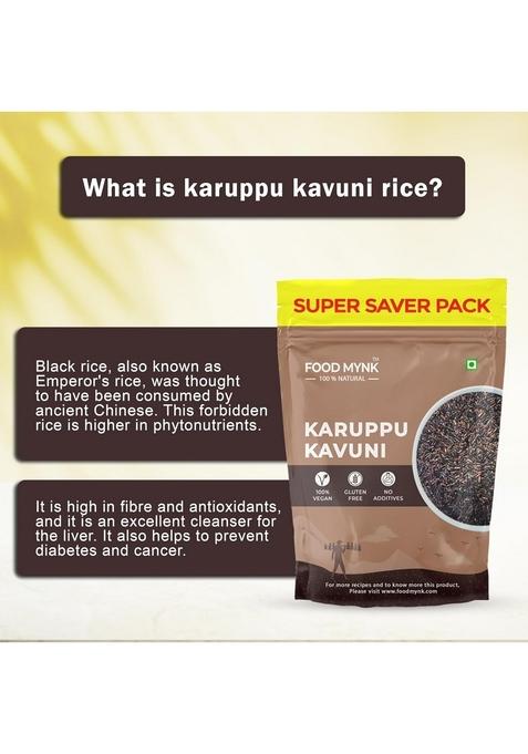 Food Mynk Karuppu Kavuni Rice (1Kg) | Black Rice | Diabetic Friendly rice | Karuppu Kavuni Arisi | Forbidden Rice | Nalla Biyyam | Kaala Chawal | Emperor Rice (1Kg)