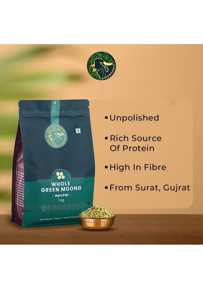 Girorganic Premium Organic Whole Green Moong (Gram)