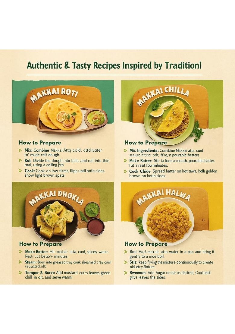 Pearl Organic Fresh Makka Atta (1 Kg) Makki Ka Atta â€“ 100% Corn Flour Gluten-Free, High Fibre & Protein-Rich Stone-Ground & Cold-Pressed Soft Rotis, Parathas & Authentic Flavor