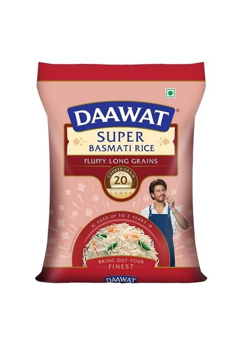 ‎Daawat Daawat Super Basmati Rice 5Kg Fluffy Long Grains Cooked upto 20mm*