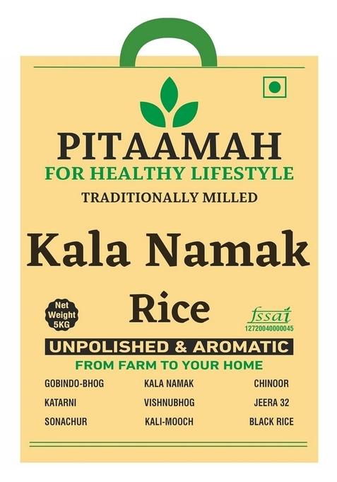 Pitaamah Kala Namak Rice | 5Kg Aromatic Unpolished Traditionally Milled - Diabetic Friendly High In Zinc And Iron