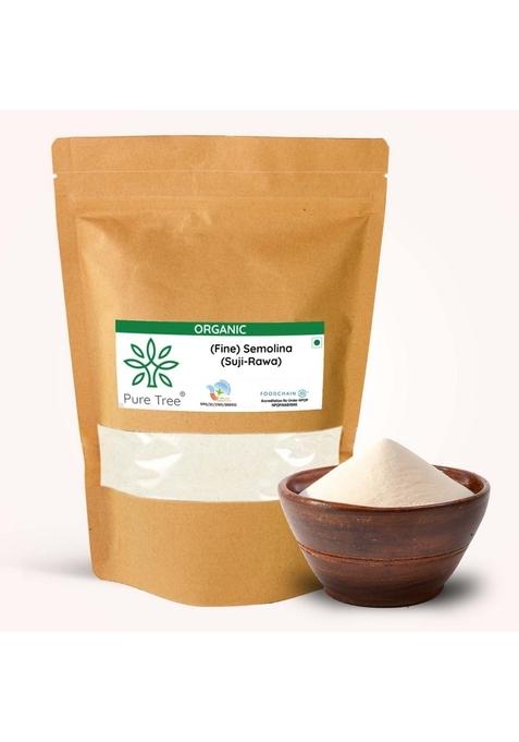 Pure Tree Certified Organic Sooji | 850 G Rawa Suji Rava Semolina Idly Rich In Iron & B Vitamins For Healthy Breakfast Staples Upma Dosa
