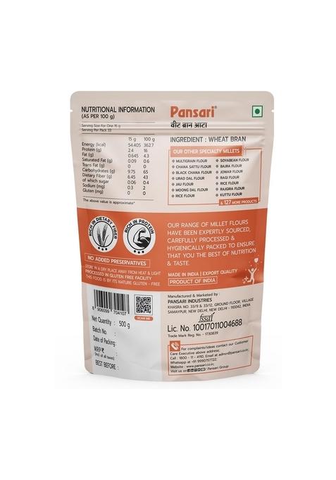 Pansari Wheat Bran Flour 1 Kg Â€“ High In Fiber, Protein & Magnesium| Natural For Roti, Baking Cooking, Gluten-Free, No Added Preservatives