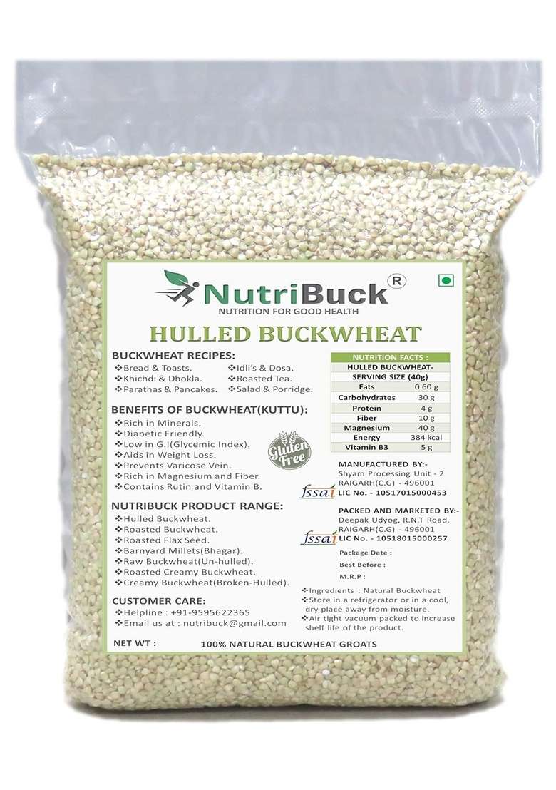 Nutribuck Nutribuckâ® Buckwheat Groats | Hulled Kuttu-Giri Gluten-Free (0.900 Kg) - Indya