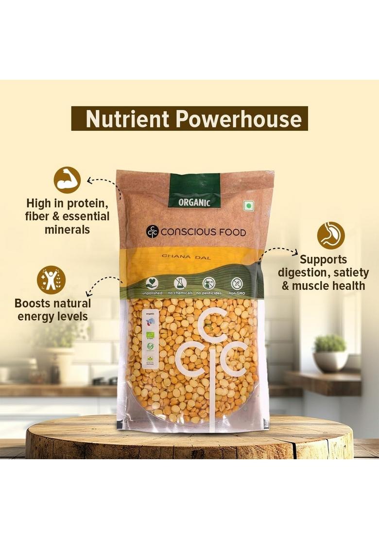 Conscious Food Organic Chana Dal | 1Kg Proteins And Fiber Easy To Digest High In Fibre