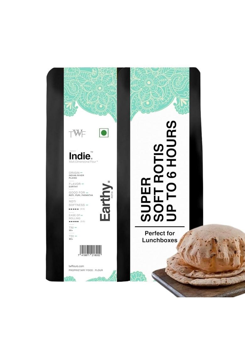 Twf Indie Wheat Flour | 1 Kg Organic From Indo-Gangetic Plains High Protein & Fibre No Bleach Preservatives Artificial Flavor Rich In Micro-Nutrients Guilt Free Rotis