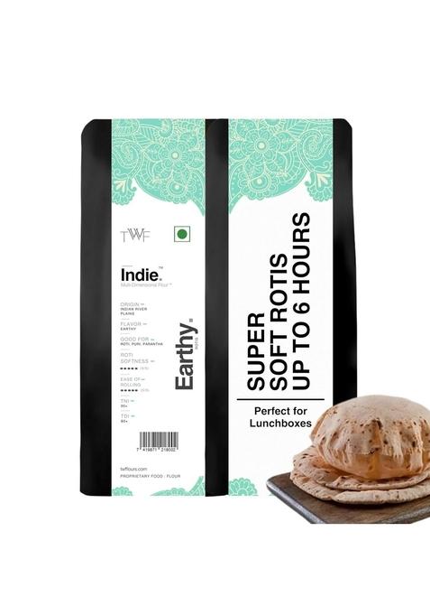 Twf Indie Wheat Flour | 1 Kg Organic From Indo-Gangetic Plains High Protein & Fibre No Bleach Preservatives Artificial Flavor Rich In Micro-Nutrients Guilt Free Rotis